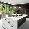 Big size solid surface artificial calacatta quartz stone reception desk countertop