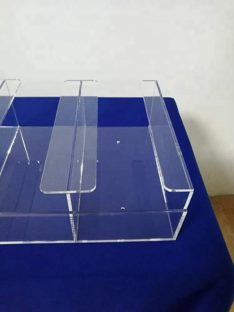 Wall Mounted Clear Acrylic 4 Section Cup Lid Napkin Organizer Holder