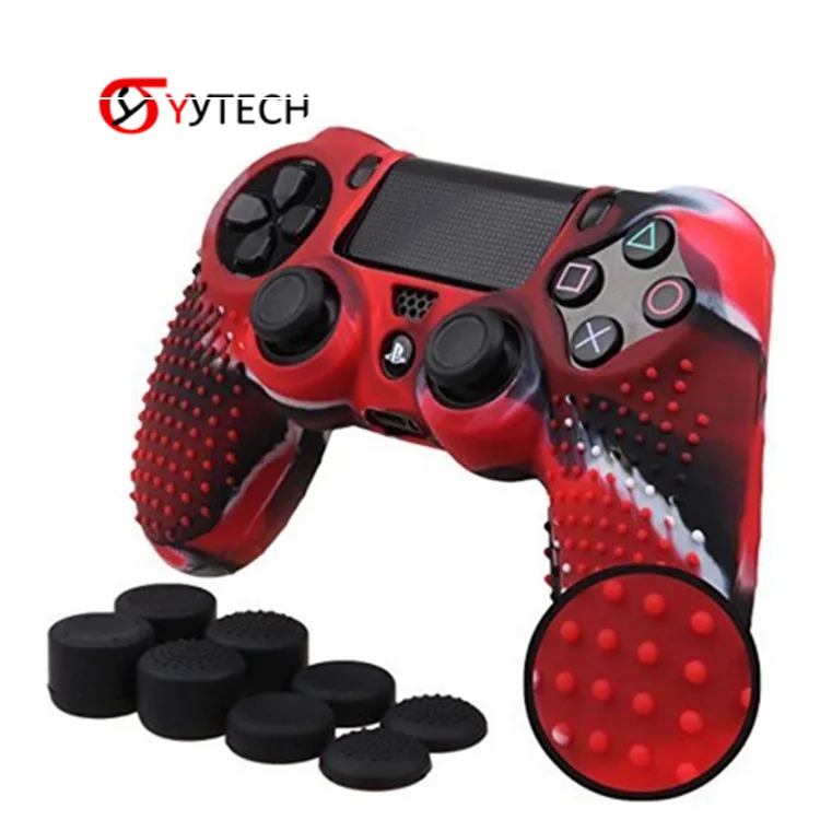 

SYYTECH 8 Thumb sticks Caps Grips And Silicone Case Kit for PS4 Controller Anti-Slip Silicone Cover Protective Cover Case, 6 options