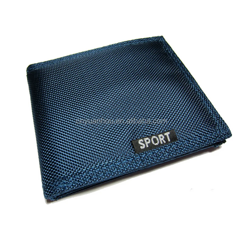 Рекламные темно-синий нейлоновый спортивный кошелек три складной мужской кошелек