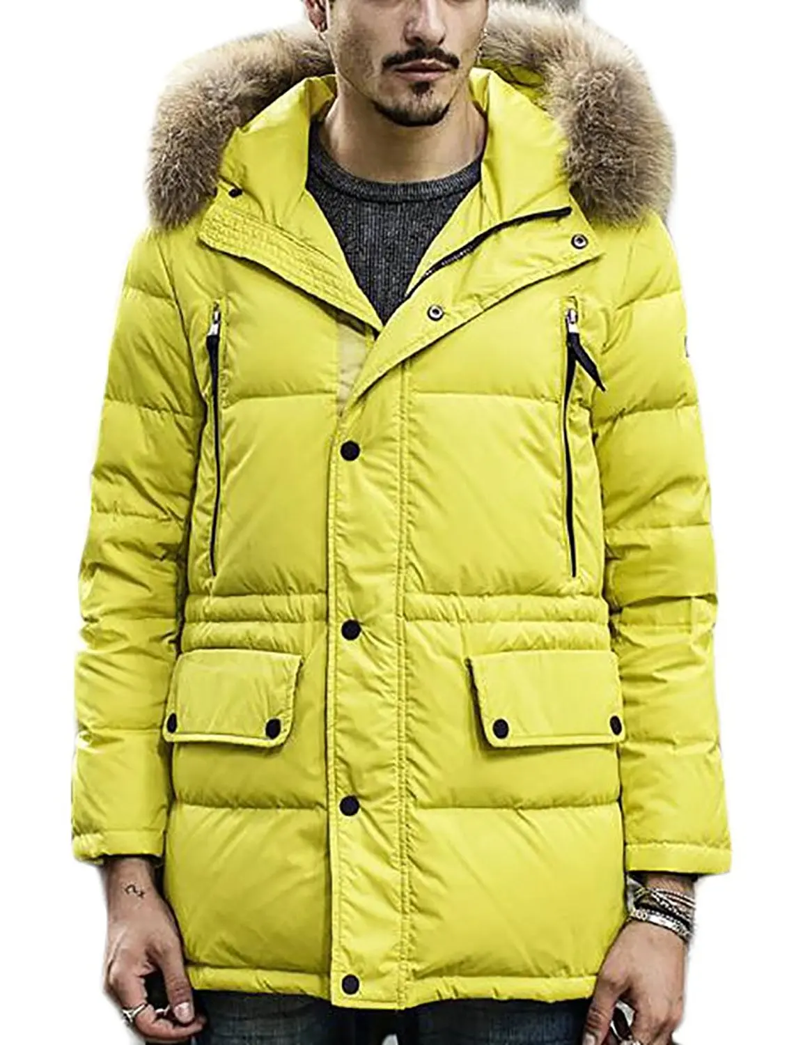 FLCH+YIGE Mens Front-Zip Padded Winter Thick Sleeveless Waistcoat Down Vest Jackets