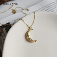 

New design 18K gold plated moon necklaces