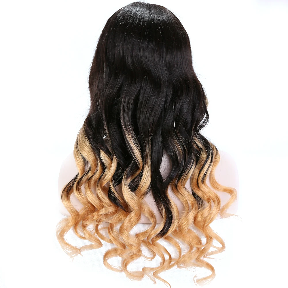 批发人类处女头发 ombre 金发突出前全蕾丝假发