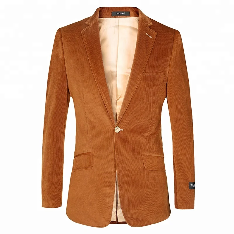 

Casual Design Slim Fit Brown Man Blazer Fashion Velvet Blazer