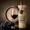 Factory fashion custom logo printing party wedding favor gift bag round bottle jute drawstring wine bags