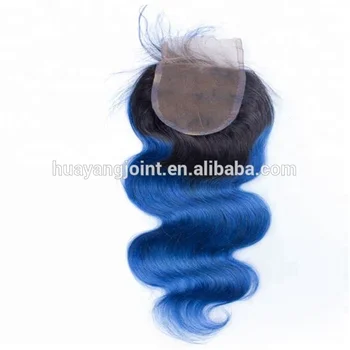 High Quality 9a Grade Bangs Lace Closure Dark Blue Black Braiding