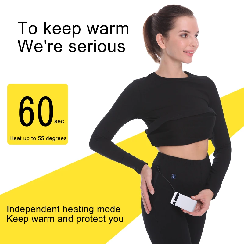 
Smart battery electric heated clothing carbon fiber heating warm clothing suit long underwear 