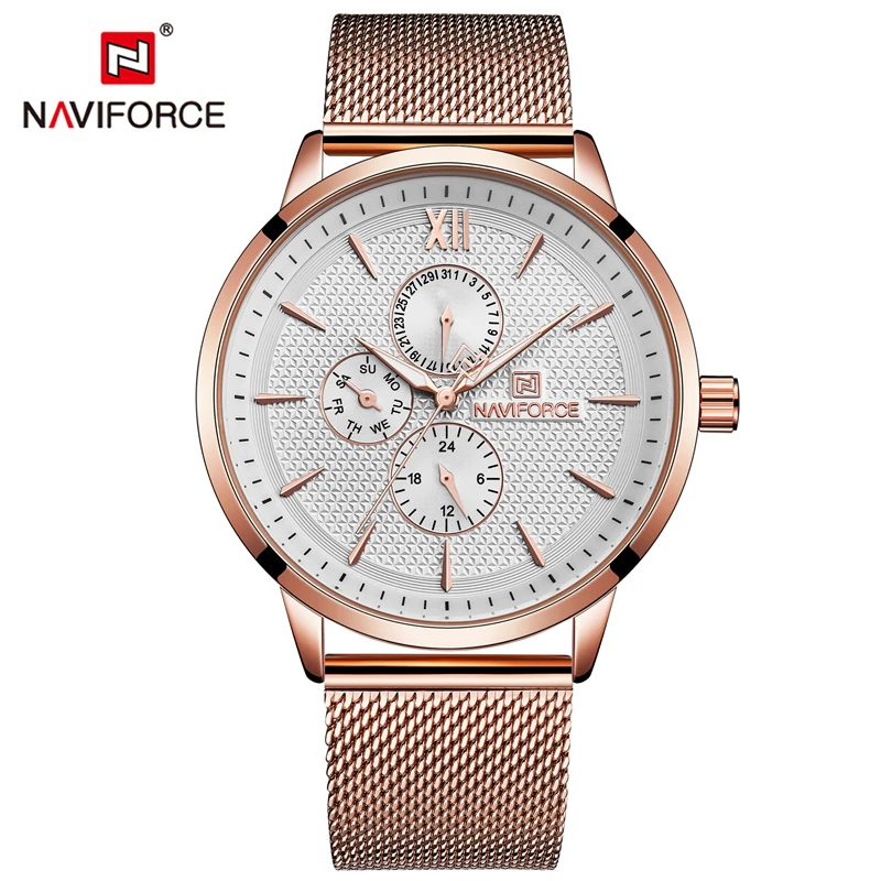 

Naviforce 3003 Luxury Watches Men Minimalist Business Date Day Clock Stainless Steel Waterproof Chronograph Brand Quartz Watch