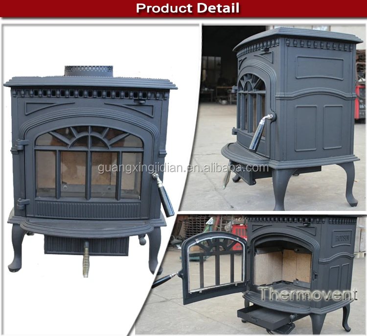 Cast Iron Wood Burning Fireplace Open Turkey View Freestanding