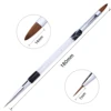 Double head nail pens clear handle kolinsky nail art painting brush for professional nail user