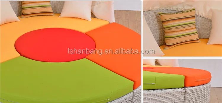 Outdoor Day Bed With Canopy Sectional Daybed Lounge Patio Deck Set Furniture