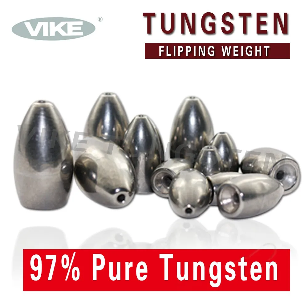 Tungsten Bullet Worm Weight For Bass Fishing Pitching And Flipping Sinker Multiple Sizes And