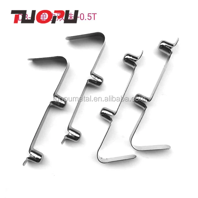 Tuopu Flat Metal Button Spring Lock Clip Riveting Spring Clips For