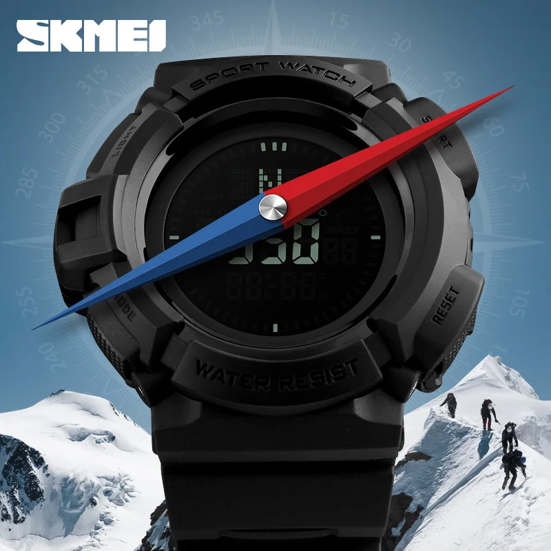 

Skmei Brand Luxury Compass Military Large Dial Wrist Watch Fashion Led Chrono Clock Waterproof Dive Mens Sport Digital Watch