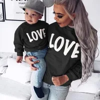 

New Family Love Clothes Mother Women Girls Mum Top Sweatshirt Long Sleeve Thick Warm Top Autumn Winter