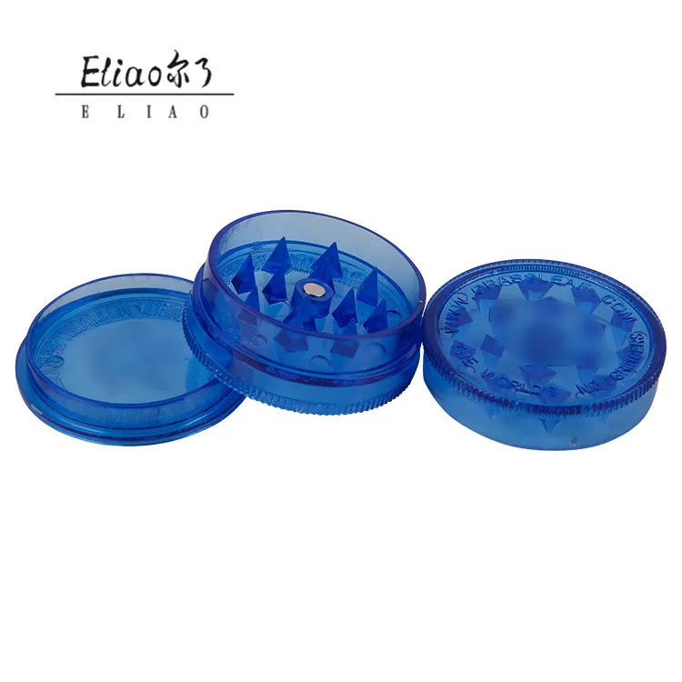 

Erliao Tobacco Grinder 3 Piece  Plastic Herb Grinder Smoke Acrylic Smoke Pipes Grinders, Multi color