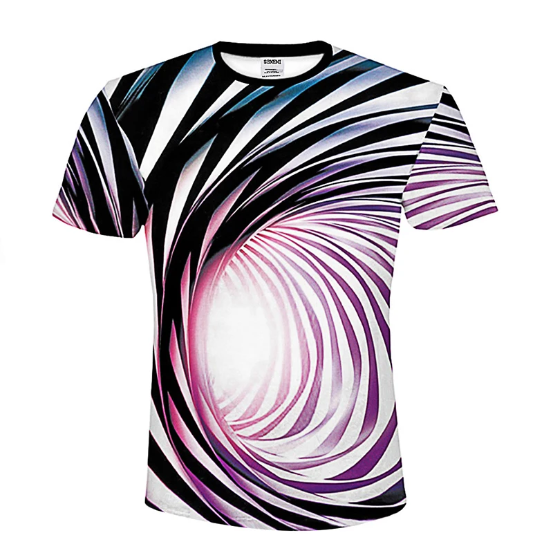 

2019 Vertigo Hypnotic Printing T Shirt Funny Short Sleeved Tees Men/women Tops Men's 3D T-shirts