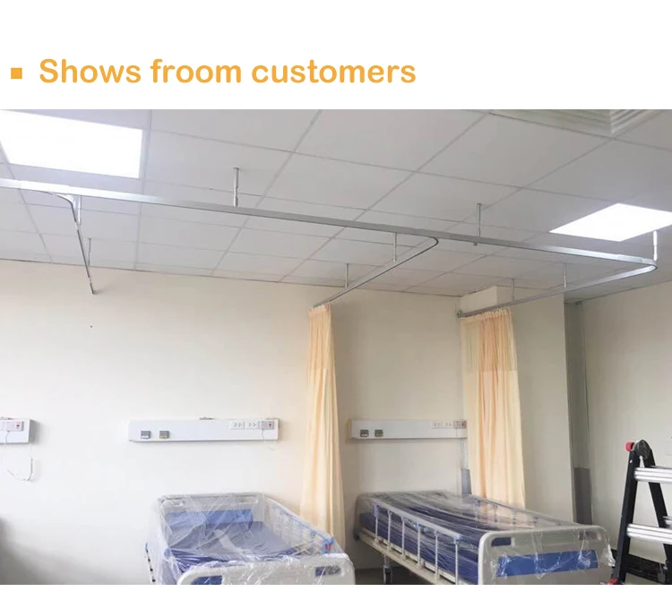 Aluminum Hospital Curtain Rail Hardware Metal Ceiling Mount