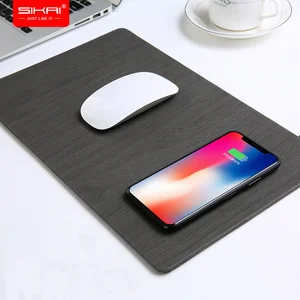 PU Leather Mouse Pad 10W Wireless Charger