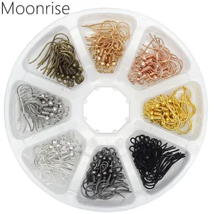 160pcs Earring Clasps Hooks Ear Wires With Storage Box Hypo-allergenic French Mixed Color Jewelry Making Accessories HK008