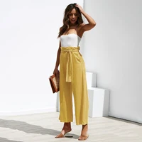 

Spring and summer pants women four-color straps wide-leg pants casual trousers