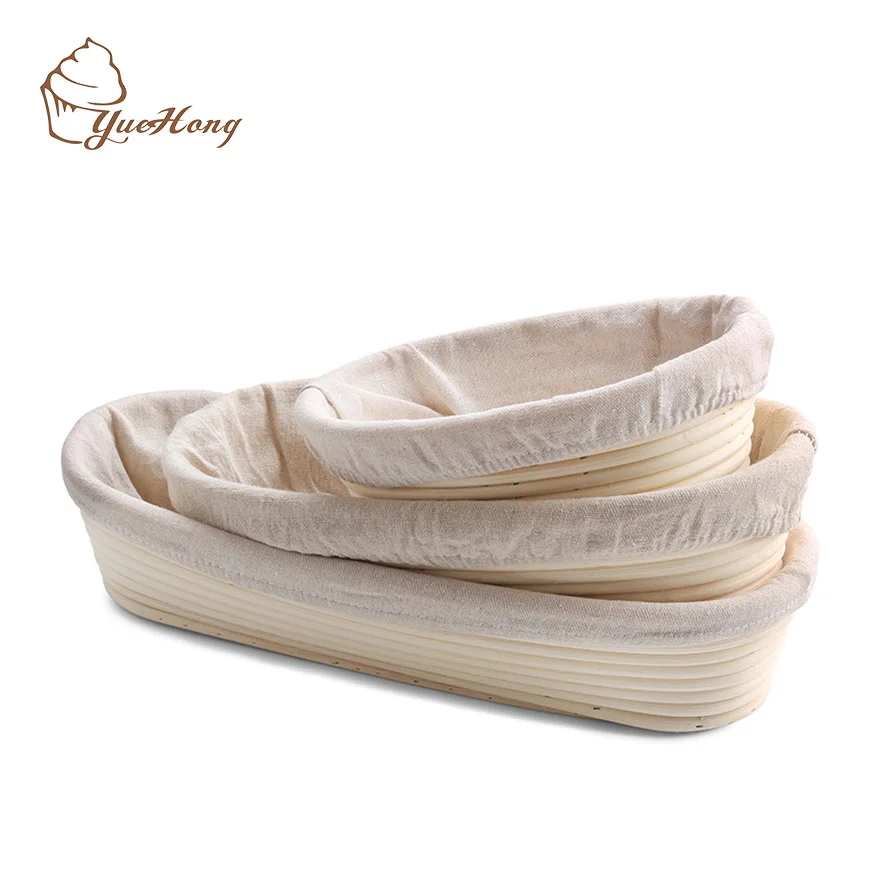 

10 inch Oval Bread Proofing Basket Set with Linen Liner