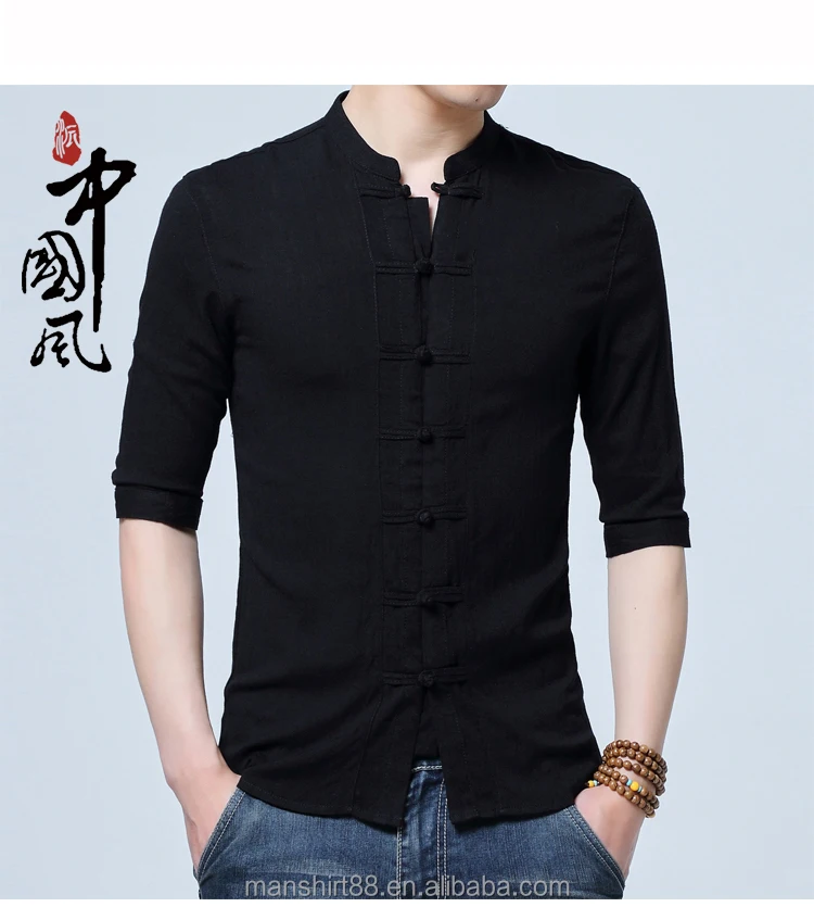 

100%linen chinese mandarin collar short sleeve men shirts new design shirts for men, Colors