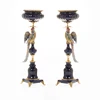 Tall Funny candlestick blue color candle holders in pair made in China