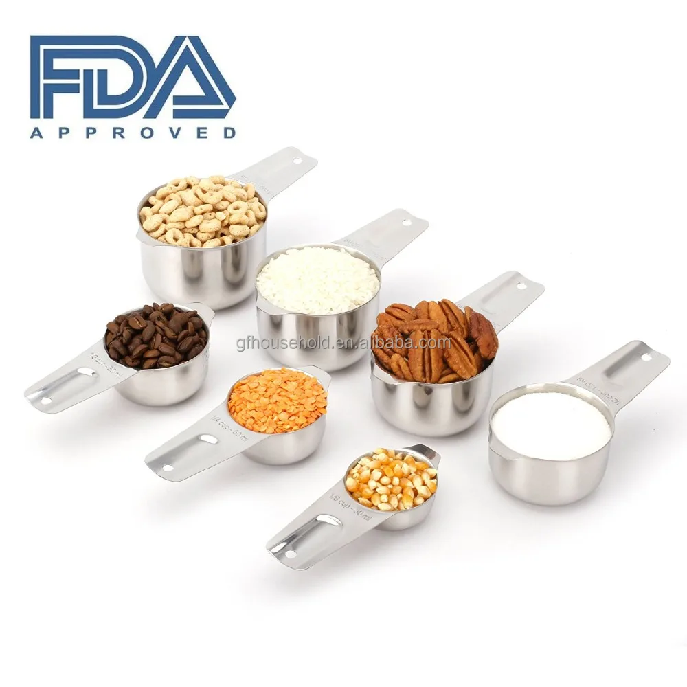 

Luxury Measuring Cups Set-7 Nested Stacked Quality Stainless Steel 18/10