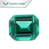 Gemstone Processing High Quality 10*11mm Russian Synthetic #22 Green Emerald Cut Nanosital
