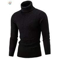 

Long sleeve turtleneck sweater men plain knitted sweater mens slim fit knit pullover sweater wholesale