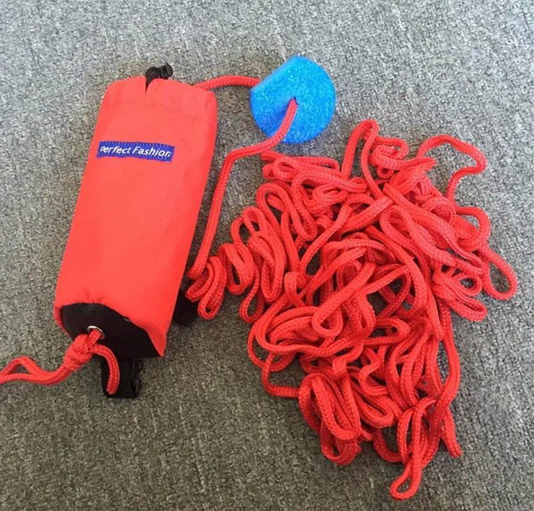 Safety Pp Rope Floating Kayak Rescue 15m Red Rope Rescue Throw Bag Rope