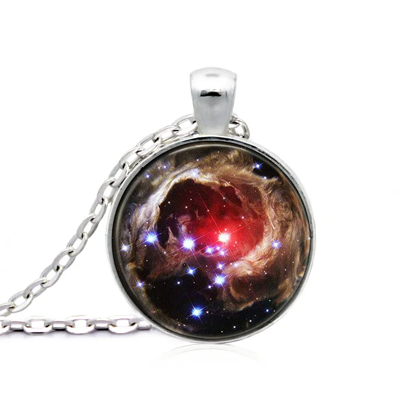 

space pendant astronomy geek jewelry science galaxy space necklace glass dome pendant Jewellery Gift