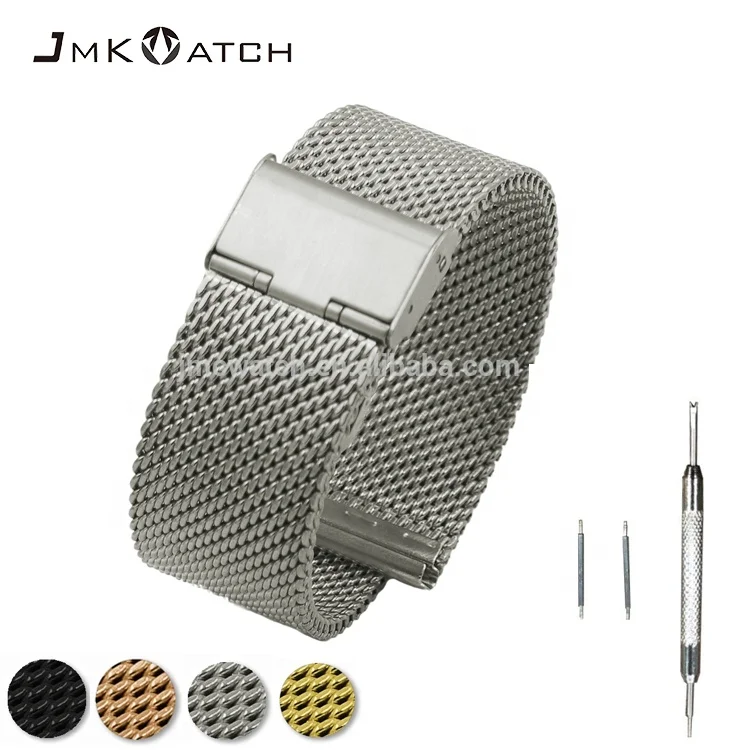 

Fashion comfortable milanese loop quick relesa watchband stainless steel 08 mesh watch band watch strap, Silver/black/gold/rose gold