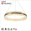2019 Hot Sale Modern Fancy Crystal Gold Circle Glass LED Chandelier Pendant Pending Lighting