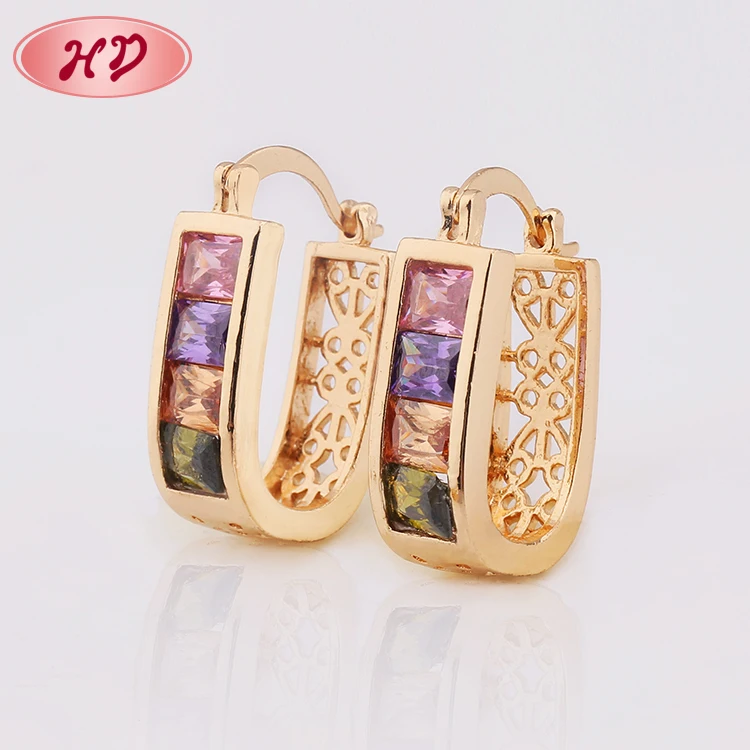 

Chinese Fashion 18K Gold Filled Gemstone Earring Jewelry For Lady