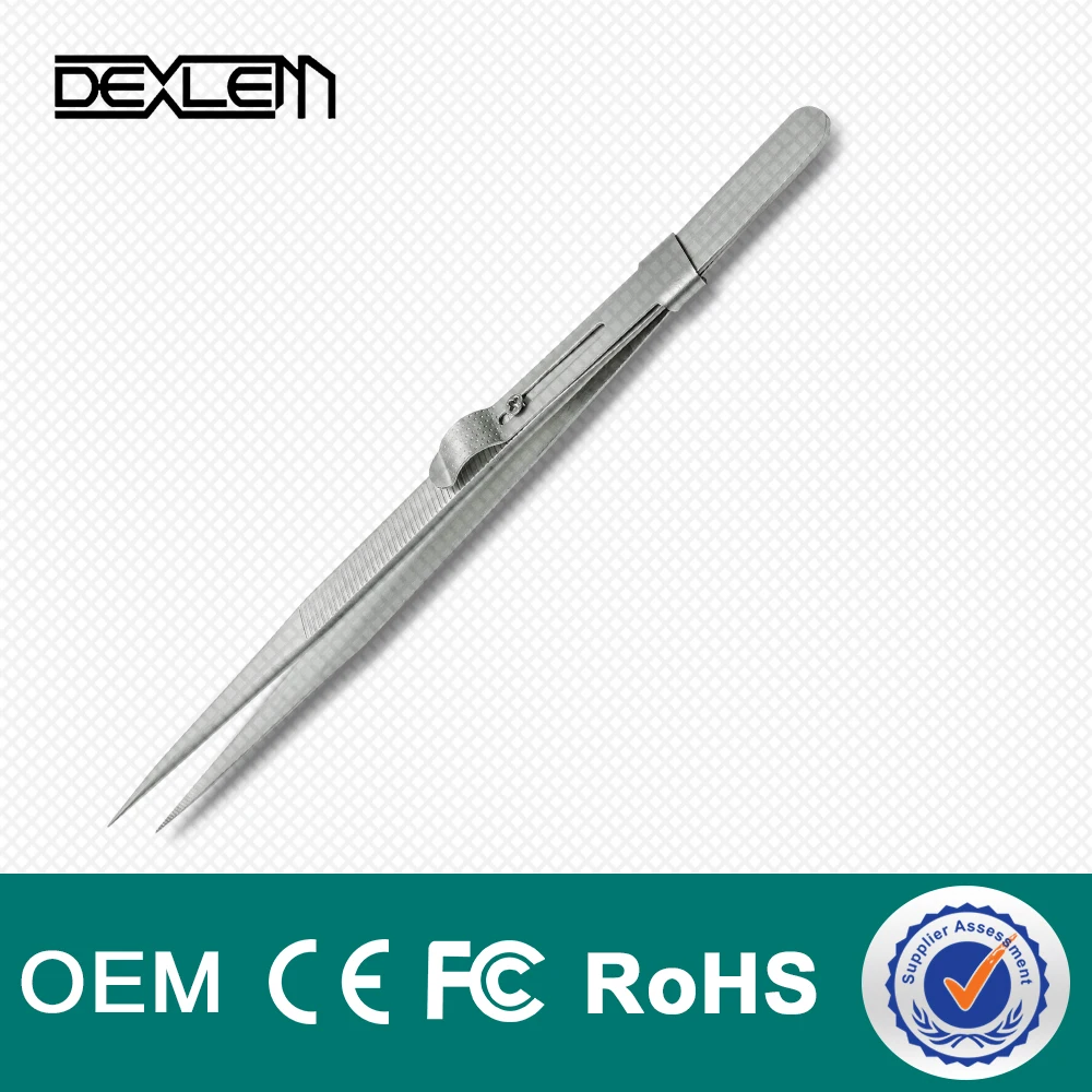 DELE Anti-Magnetic Anti-Acid Electric Precision Point Stainless Steel Tweezers