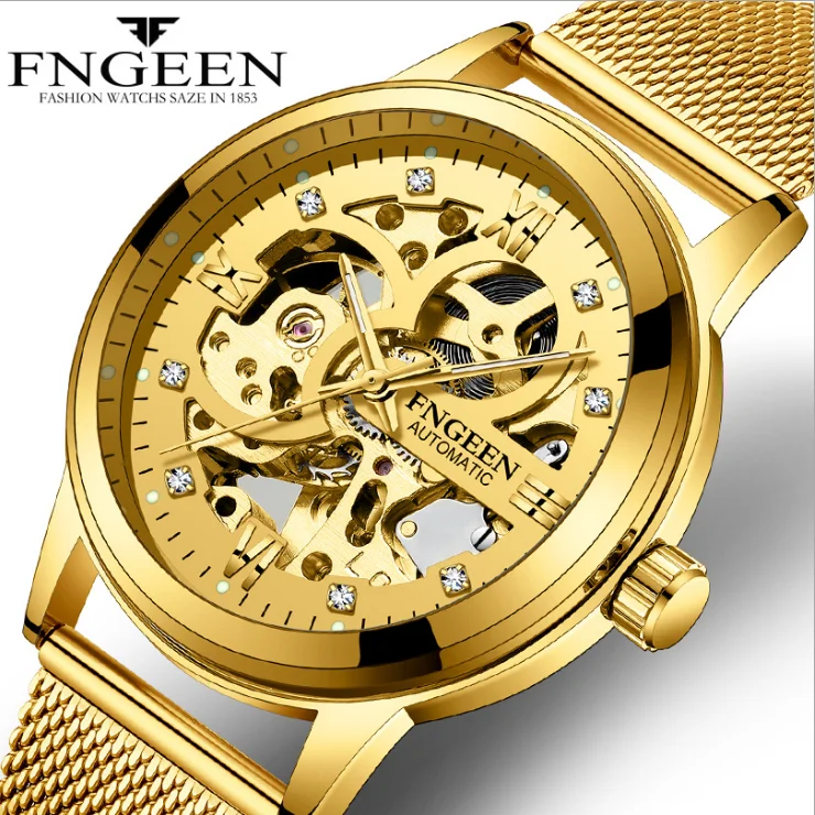 

FNGEEN Luxury automatic mechanical steel men's watch, Colors