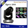 robe 280 3in1 stage lighting fixture, uplight, toppest lighting beam, 10R BEAM WASH SPOT