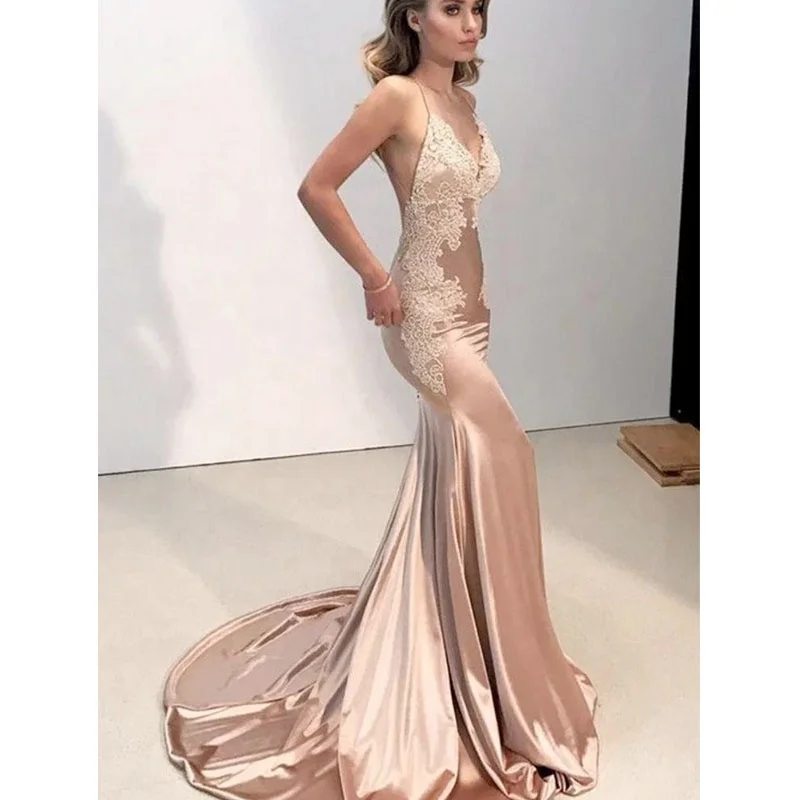 

Wholesale Dinner Prom Women Party Sexy Evening Dress, Champagne