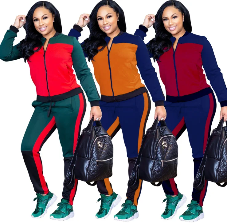 

FM-Y138 Latest Design Sport Custom Logo Lounge Two Pieces Set Women Tracksuit, As pictures