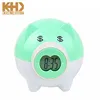 KH-CL116 KING HEIGHT Pig Collection Custom Digital Plastic Tin Money Bag Wallet Case Box Acceptor Coin Piggy Bank Clock