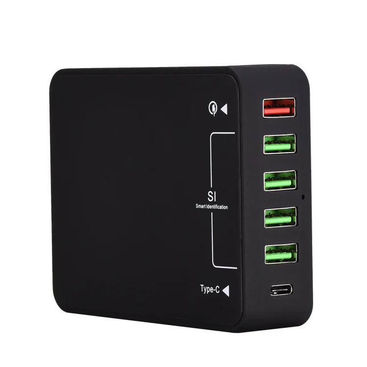 

Hot sale 6USB QC3.0 fast universal charger,multi tablet type c USB charger station
