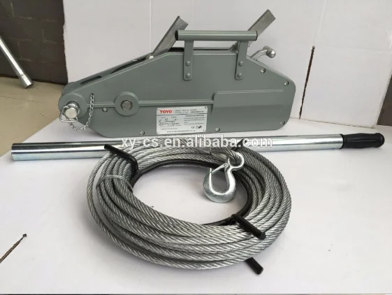 0.8T Capacity Tirfor Manual Wire Rope Hoist with 20m Wire Rope and 1 Year Warranty