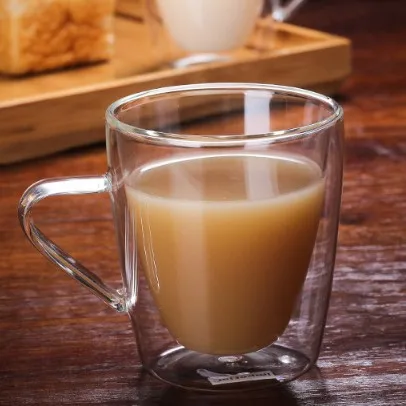 borosilicate drinking double wall glass coffee cups Insulated Coffee Mug Double Wall Glass with LFGB