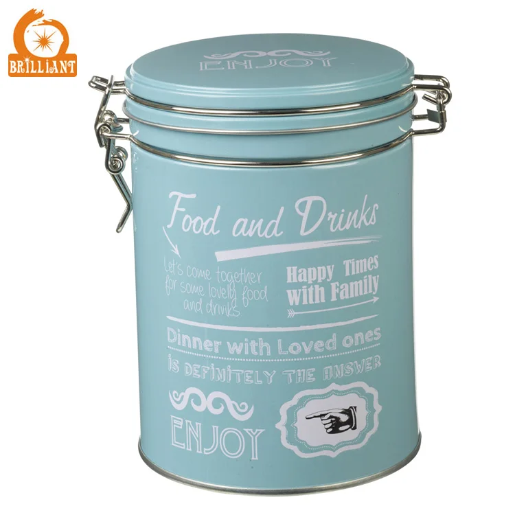 
Food Safe Tea Metal Tin Box Metal Tea Tin Caddy Round Tea Tin 