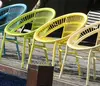 Round colorful style garden armchair for outdoor