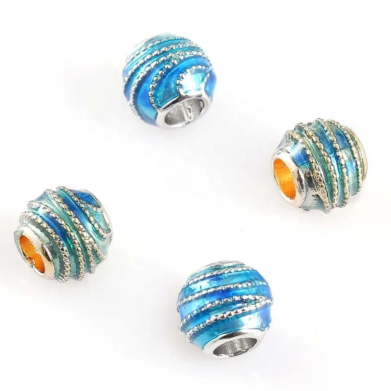 

Zinc Alloy Spacer Beads Ball Multicolor Enamel Jewelry DIY Components About 11mmDia,Hole:Approx 5mm, Photo