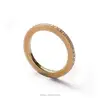 Stackable full eternity band yellow gold plated stainless steel ring with cz WR014
