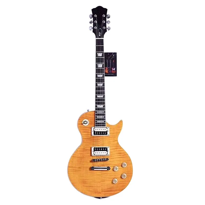 

Feiyang LP electric guitar, Mahogany body With Flamed Maple Top,Rosewood Fingerboard,OEM, Yellow color